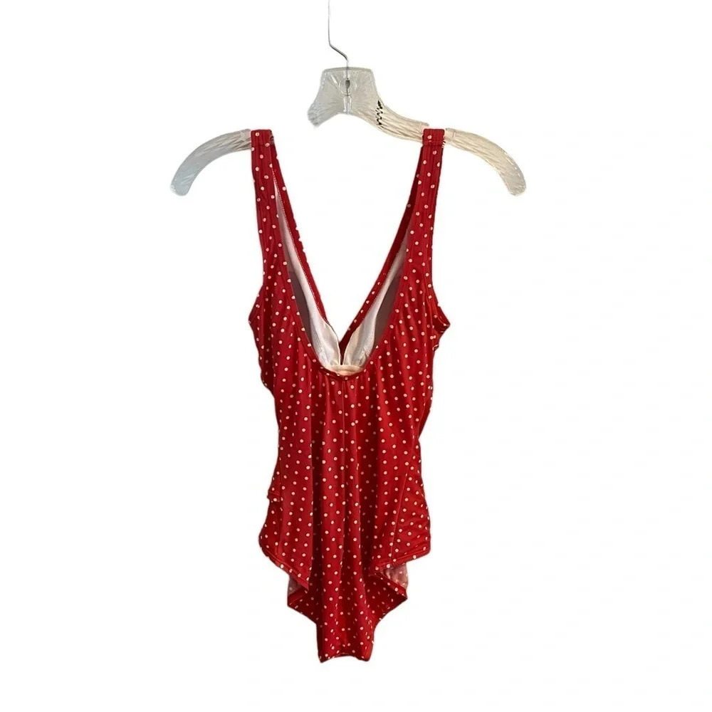 Vintage Jantzen Red white polka dot one piece wrap style swimsuit retro 50s - Picture 4 of 11